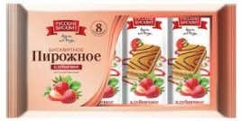 Пирожное РУССКИЙ БИСКВИТ клубничное 240 г (10 шт/уп)