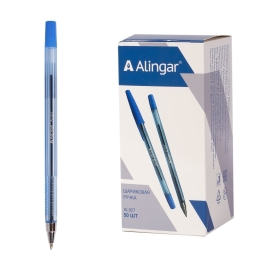 Ручка шариковая Alingar 927, 0,7 мм, синяя, металлический наконечник, грип, шестигранный, тонированн