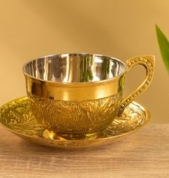 Чайная пара «Эго», 6×13×13 см, латунь