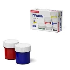Гуашь " Erich Krause " Basic 6цв*17мл, картонная упаковка
