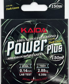 Леска рыболовная Кайда POWER PLUS 0,14мм 150м 2,88кг зеленая