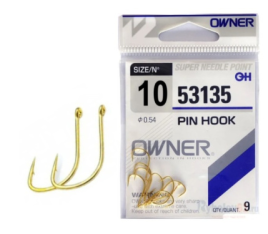 Крючок одинарный Owner Pin Hook Gold №10