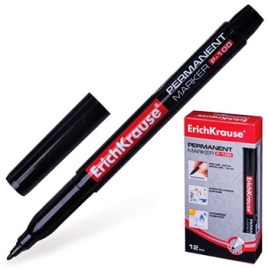 Маркер " Erich Krause " Р-100 черный 0,5-1,2мм тонкий перманентный
