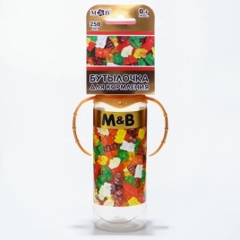 Бутылочка для кормления "Мармелад M&B" 250 мл цилиндр, с ручками 5399869