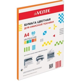 Бумага " deVente " интенсив А4 80г/м 50л оранжевая