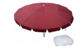 уличный зонт круглый ТРЯПОЧНЫЙ цвет бордовый внутри серебрянный 300см 16спиц