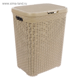 Корзина д/белья РОТАНГ с крыш. латте 40л 3098442