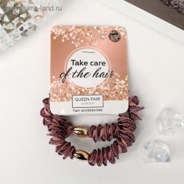 Резинка для волос "Лютик" (набор 2 шт) атласный виток, 6 см, микс 5135886