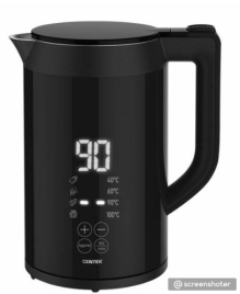 Чайник Centek CT-1003 (чёрный) 1,7л 2200Вт 2стенки Сталь без шва Умный Сенсор LED-дисплей