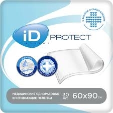 Пеленки одноразовые впитывающие ID Protect EXSPERT 60x90 №30 уп6