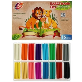 Пластилин " Луч " ZOO 16цв 240г картонная упаковка