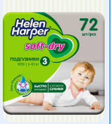 Подгузники №3 Soft&Dry midi (6-10кг) №72 уп3