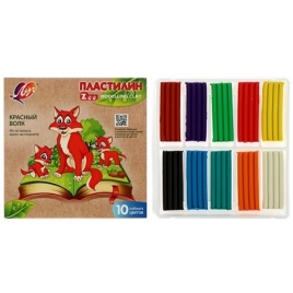 Пластилин " Луч " ZOO 10цв, 150гр картонная упаковка