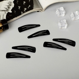 Невидимка для волос "Овал" (набор 12 шт) 5,5х1,5 см, чёрный 437020