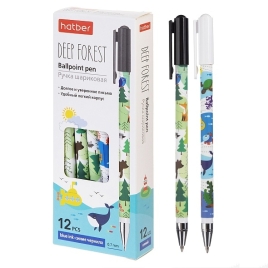 Ручка шариковая " Hatber " Deep Forest синяя 0,7мм, чернила на маслянной основе, ассорти, с колпачко