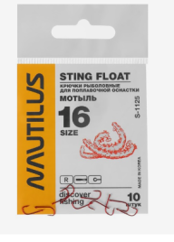 Крючок Nautilus Sting Float Мотыль S-1125R, № 16, 10 шт. 9805060