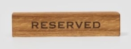 Табличка "Reserved", дуб, 18x4x4 см 9513506