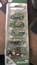 Набор машинок металлических инер. (6 шт) Военная техника / 10х4х37 см