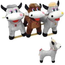 Качалка Бык плюш 982021 цвет в ассортименте. Предназначена для детей в качестве игрушки, Комплект: к