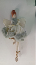 Елочная игрушка ангелочек 29см 21-154 (белый)