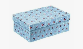 Коробока " Миленд " Снегири, 38*26*9см(Прямоугольная коробка с оригинальным новогодним дизайном помо