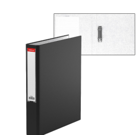 Папка на 2 кольцах А4 50мм ErichKrause "Бизнес" ламинир, чёрная 36098 2977018