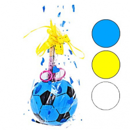 Набор настольный детский " Мяч " 4 предмета-карандаш ч/гр-2шт, линейка 15см, детские ножницы, цвет м
