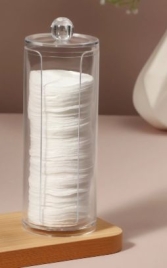 Органайзер д/ват дисков с крышк d6,5*19.5 см прозрач к/кор QF 2565937