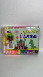 Легкий пластилин цв в/п с ножами 36цв
