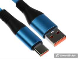 Кабель Type-C - USB, 5 A, оплётка TPE, утолщенный, 1 метр, синий   9940255