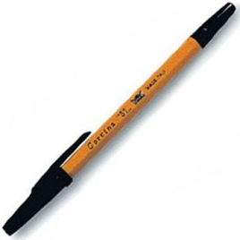 Ручка шариковая " Corvina 51 " черная 1,0мм длина стержня 152мм, желтый корпус, колпачок черный