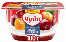Йогурт ЧУДО  вишня черешня 4,2% 100 г