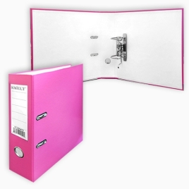 Папка-регистратор А4 " KWELT " сборная 75мм розовая, ПВХ, пластиковый карман со сменной этикеткой, м
