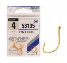 Крючок одинарный Owner Pin Hook Gold №4