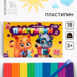 Пластилин 18 цветов, 360 г ArtFox STUDY 7581348