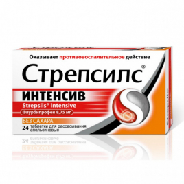 Стрепсилс Интенсив тбл д/расс Апельсин б/сах 8,75мг №24