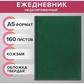 Ежедневник недатир А5 160л Вивелла зеленый 3838908