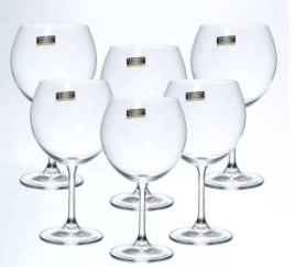 Набор бокалов для вина Crystalite Bohemia Sylvia/Klara 460 мл (6 шт)