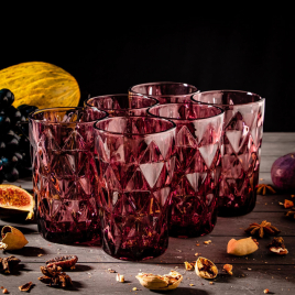 Набор стаканов 6 шт "Круиз" 350 мл 8х8х12,5 см, розовый 1390408