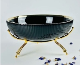 163-071 Фруктовница 25см на подставке MULTICOLOR в под.уп.(х8)Фарфор