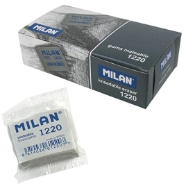 Ластик-клячка " Milan " каучуковый, серый, 37*28*1мм, для стирания графита и угля