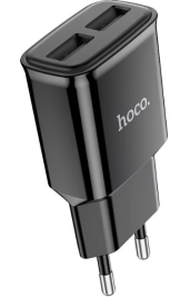 Сетевое зарядное устройство Hoco C88A, 2 USB, 2.4 А, черный   7687035