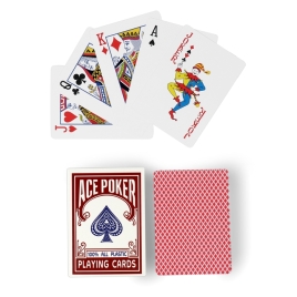 Карты игральные пластиковые "Ace Poker", 30 мкм, 8.8 х 6.3 см, красная рубашка   9915743