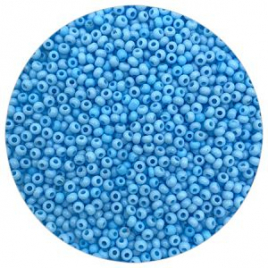 Бисер " Tukzar " 2мм*50гр голубой перламутровый, круглый, пакет