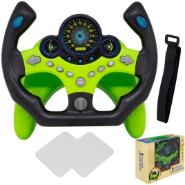 Руль муз. 2192D черный/зеленый, на подставке в кор.Предназначена для детей в качестве музкальной игр
