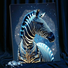 Картина по номерам с кристаллами из хрусталя 40х50 "Мифическая зебра" (19 цветов)  SHR0534 9923395
