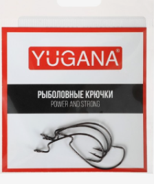 Крючки офсетные YUGANA Wide range worm big eye, № 6, 4 шт.   6886656