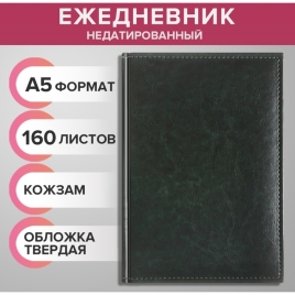 Ежедневник недатир А5 160л Небраска зеленый 3838920