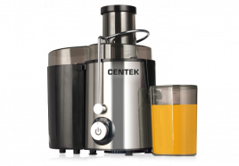 Соковыжималка Centek CT-1209 Black (черный, сталь) 600Вт, 2 скор. + Pulse, стакан 1л, горловина 65мм