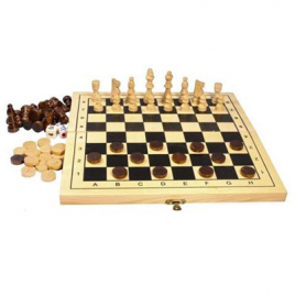 Шахматы+шашки+нарды 25*12,5*2,5см деревянные, термоуса
